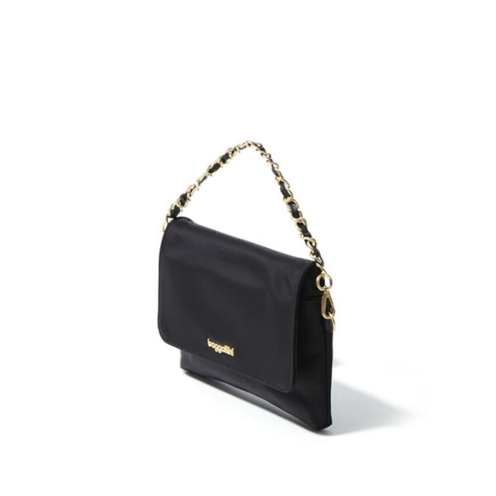 Baggalini Black Flap Crossbody with Gold Chain NWOT - Picture 3 of 11